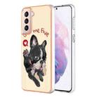 For Samsung Galaxy S21+ 5G Electroplating Marble Dual-side IMD Phone Case(Lucky Dog) - 1