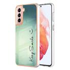 For Samsung Galaxy S21 5G Electroplating Marble Dual-side IMD Phone Case(Smile) - 1