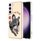 For Samsung Galaxy S22 5G Electroplating Marble Dual-side IMD Phone Case(Lucky Dog) - 1