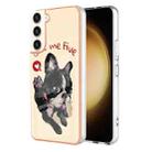 For Samsung Galaxy S22+ 5G Electroplating Marble Dual-side IMD Phone Case(Lucky Dog) - 1