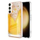 For Samsung Galaxy S22+ 5G Electroplating Marble Dual-side IMD Phone Case(Draft Beer) - 1