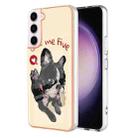 For Samsung Galaxy S23 5G Electroplating Marble Dual-side IMD Phone Case(Lucky Dog) - 1