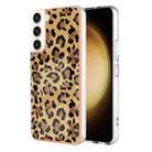 For Samsung Galaxy S23+ 5G Electroplating Marble Dual-side IMD Phone Case(Leopard Print) - 1