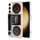 For Samsung Galaxy S23+ 5G Electroplating Marble Dual-side IMD Phone Case(Retro Radio) - 1