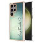 For Samsung Galaxy S23 Ultra 5G Electroplating Marble Dual-side IMD Phone Case(Smile) - 1