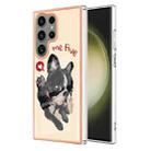 For Samsung Galaxy S23 Ultra 5G Electroplating Marble Dual-side IMD Phone Case(Lucky Dog) - 1