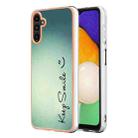 For Samsung Galaxy A35 5G Electroplating Marble Dual-side IMD Phone Case(Smile) - 1
