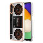 For Samsung Galaxy A35 5G Electroplating Marble Dual-side IMD Phone Case(Retro Radio) - 1