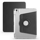 For iPad Air 11 2024 Clear Acrylic 360 Rotation Detachable Leather Tablet Case(Black) - 1