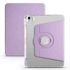 For iPad Air 11 2024 Clear Acrylic 360 Rotation Detachable Leather Tablet Case(Light Purple) - 1