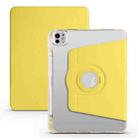 For iPad Pro 11 2024 Clear Acrylic 360 Rotation Detachable Leather Tablet Case(Yellow) - 1