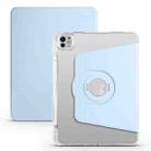 For iPad Pro 13 2024 Clear Acrylic 360 Rotation Detachable Leather Tablet Case(Ice Blue) - 1