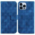 For iPhone 15 Pro Max Double 8-shaped Embossed Leather Phone Case(Blue) - 1