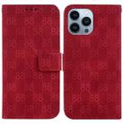 For iPhone 15 Pro Max Double 8-shaped Embossed Leather Phone Case(Red) - 1