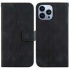 For iPhone 15 Pro Max Double 8-shaped Embossed Leather Phone Case(Black) - 1