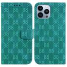 For iPhone 15 Pro Double 8-shaped Embossed Leather Phone Case(Green) - 1