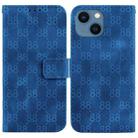 For iPhone 15 Plus Double 8-shaped Embossed Leather Phone Case(Blue) - 1