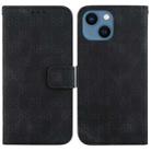 For iPhone 14 Plus Double 8-shaped Embossed Leather Phone Case(Black) - 1