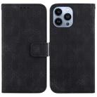 For iPhone 14 Pro Double 8-shaped Embossed Leather Phone Case(Black) - 1