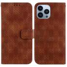 For iPhone 14 Pro Max Double 8-shaped Embossed Leather Phone Case(Brown) - 1