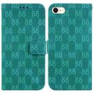 For iPhone SE 2022 / 2020 / 8 / 7 Double 8-shaped Embossed Leather Phone Case(Green) - 1