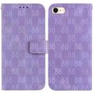 For iPhone SE 2022 / 2020 / 8 / 7 Double 8-shaped Embossed Leather Phone Case(Purple) - 1
