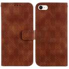 For iPhone SE 2022 / 2020 / 8 / 7 Double 8-shaped Embossed Leather Phone Case(Brown) - 1