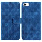 For iPhone SE 2022 / 2020 / 8 / 7 Double 8-shaped Embossed Leather Phone Case(Blue) - 1