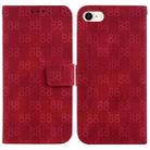 For iPhone SE 2022 / 2020 / 8 / 7 Double 8-shaped Embossed Leather Phone Case(Red) - 1