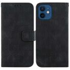 For iPhone 12 / 12 Pro Double 8-shaped Embossed Leather Phone Case(Black) - 1