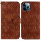 For iPhone 12 Pro Max Double 8-shaped Embossed Leather Phone Case(Brown) - 1