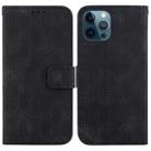 For iPhone 12 Pro Max Double 8-shaped Embossed Leather Phone Case(Black) - 1