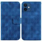 For iPhone 12 mini Double 8-shaped Embossed Leather Phone Case(Blue) - 1