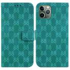 For iPhone 11 Pro Max Double 8-shaped Embossed Leather Phone Case(Green) - 1