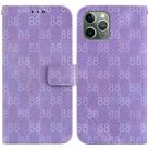 For iPhone 11 Pro Max Double 8-shaped Embossed Leather Phone Case(Purple) - 1