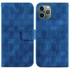 For iPhone 11 Pro Max Double 8-shaped Embossed Leather Phone Case(Blue) - 1