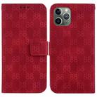 For iPhone 11 Pro Max Double 8-shaped Embossed Leather Phone Case(Red) - 1