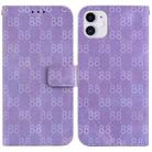 For iPhone 11 Double 8-shaped Embossed Leather Phone Case(Purple) - 1