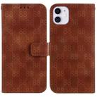 For iPhone 11 Double 8-shaped Embossed Leather Phone Case(Brown) - 1