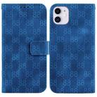 For iPhone 11 Double 8-shaped Embossed Leather Phone Case(Blue) - 1