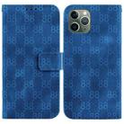 For iPhone 11 Pro Double 8-shaped Embossed Leather Phone Case(Blue) - 1