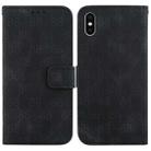 For iPhone X / XS Double 8-shaped Embossed Leather Phone Case(Black) - 1