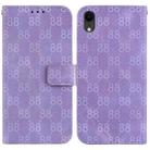 For iPhone XR Double 8-shaped Embossed Leather Phone Case(Purple) - 1