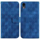 For iPhone XR Double 8-shaped Embossed Leather Phone Case(Blue) - 1