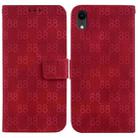 For iPhone XR Double 8-shaped Embossed Leather Phone Case(Red) - 1