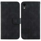 For iPhone XR Double 8-shaped Embossed Leather Phone Case(Black) - 1