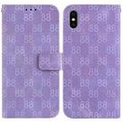 For iPhone XS Max Double 8-shaped Embossed Leather Phone Case(Purple) - 1