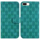 For iPhone 8 Plus / 7 Plus Double 8-shaped Embossed Leather Phone Case(Green) - 1