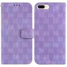 For iPhone 8 Plus / 7 Plus Double 8-shaped Embossed Leather Phone Case(Purple) - 1