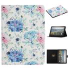 For Amazon Kindle Fire Max 11 Colored Drawing Flower Smart Leather Tablet Case(Blue Folower) - 1